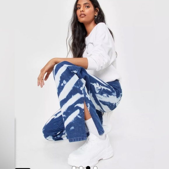 NastyGal Bleached High Waisted Straight Leg Jeans size 4 new with tag - Picture 3 of 13